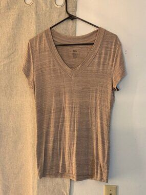 Mossimo Supply Co. Women's Short Sleeve V-Neck Top - Light Brown